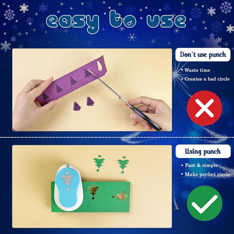 ECOHU Christmas Tree Punch for Craft 1-Inch, Paper Punch Pine Tree for Christmas, Tool Snowflakes Punch for Scrapbook, Gifts, Festival Cards, Decorations, DIY Arts - Image 5